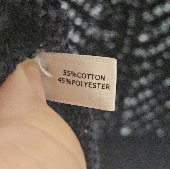 Eloqui Navy Cotton Blend Crochet Knit Drop Short Sleeve T-shirt Plus Size 18/20 - Picture 4 of 10